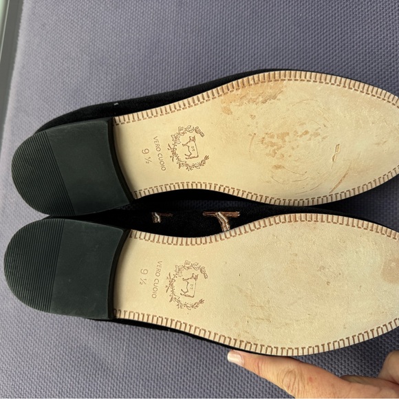 Del Toro Black Velvet Loafers with Egg and Bacon Embroidery - Picture 5 of 8